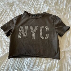 nyc rhinestone crop top